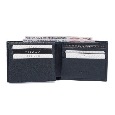 Tergan Lacivert Deri Erkek Cüzdanı 1648A38 - 2