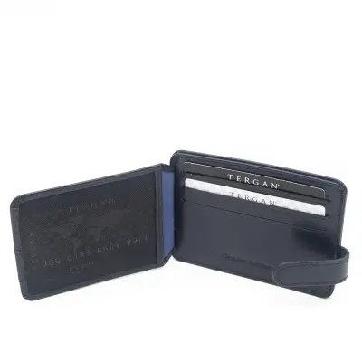 Tergan Lacivert Deri Unisex Kredi Kartlık 01533H86 - 4
