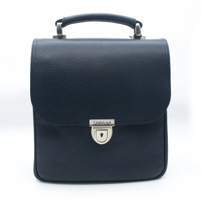 Tergan Lacivert Deri Erkek Portföy Çanta 22880A38 - Tergan