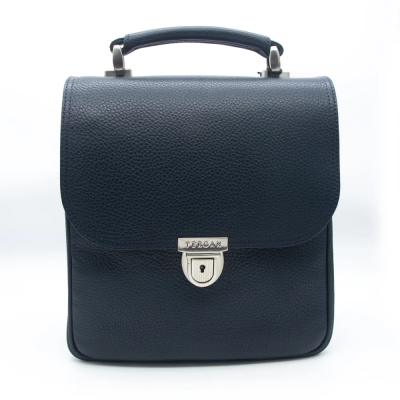 Tergan Lacivert Deri Erkek Portföy Çanta 22880A38 - 1