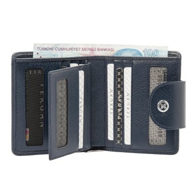 Tergan Lacivert Deri Kadın Cüzdanı 5674I91 - 3