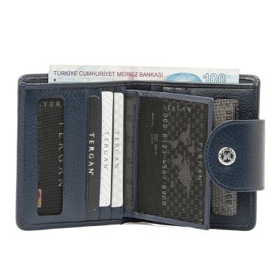 Tergan Lacivert Deri Kadın Cüzdanı 5674I91 - 4