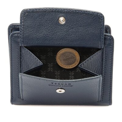 Tergan Lacivert Deri Kadın Cüzdanı 5674I91 - 5