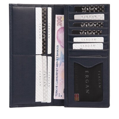Tergan Lacivert Deri Kadın Cüzdanı 5759A2H - 2