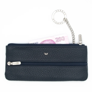 Tergan Lacivert Deri Unisex Anahtarlık 0157A38 - Tergan (1)