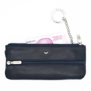 Tergan Lacivert Deri Unisex Anahtarlık 0157H86 - Tergan (1)