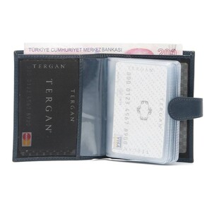 Tergan Lacivert Deri Unisex Kredi Kartlık 1323H86 - Tergan (1)