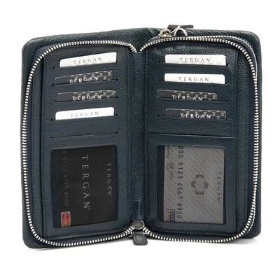 Tergan Lacivert Deri Unisex Portföy Çantası 2197X86 - 4