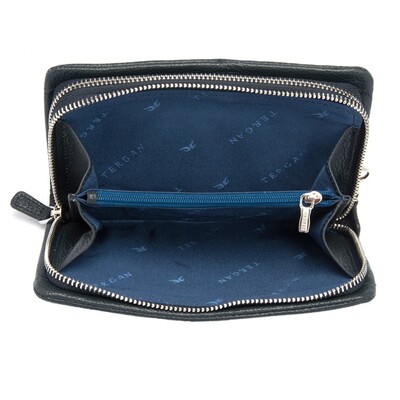 Tergan Lacivert Deri Unisex Portföy Çantası 2197X86 - 5