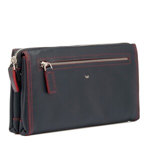 Tergan Lacivert-Kırmızı Deri Erkek Çanta 1604P9E - Tergan (1)