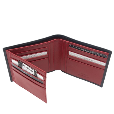 Tergan Lacivert-Kırmızı Deri Erkek Cüzdanı 1464Z47 - 3