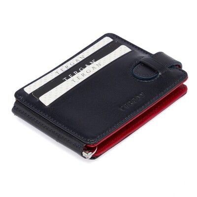 Tergan Lacivert-Kırmızı Deri Unisex Kartlık 1637Z47 - 1