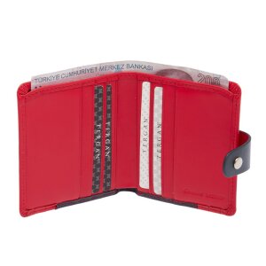 Tergan Lacivert-Kırmızı Erkek Deri Cüzdanı 1652U8D - Tergan (1)