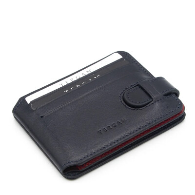 Tergan Lacivert/Kırmızı Deri Erkek Cüzdan 1658Z47 - Tergan