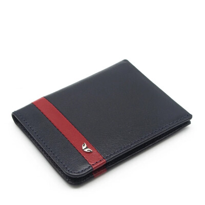Tergan Lacivert/Kırmızı Unisex Deri Kredi Kartlık 1663Z47 - Tergan