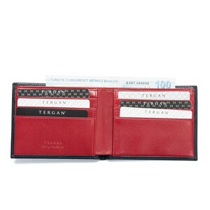 Tergan Lacivert-Kırmızı Deri Cüzdan 1211I14 - Tergan (1)