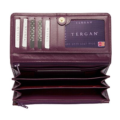 Tergan Mor Hakiki Deri Kadın Cüzdan 5783R8G - 3