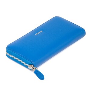 Tergan Saks Mavi Deri Kadın Cüzdanı 5777K1E 