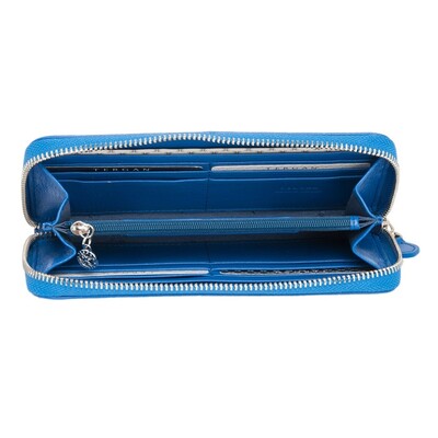 Tergan Saks Mavi Deri Kadın Cüzdanı 5777K1E - 2