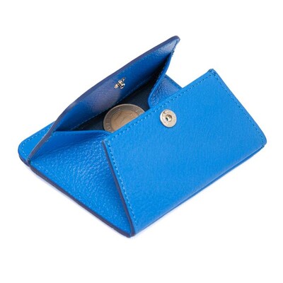 Tergan Saks Mavi Deri Unisex Kredi Kartlık 1581K1E - 3