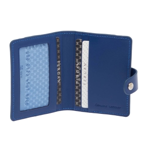 Tergan Saks Mavi Unisex Deri Kredi Kartlık 1653J1F - Tergan (1)
