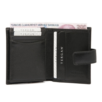 Tergan Siyah Deri Erkek Cüzdan 1623B06 - 2