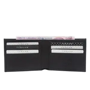 Tergan Siyah Deri Erkek Cüzdanı 01211A41 - Tergan (1)