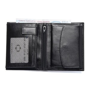 Tergan Siyah Deri Erkek Cüzdanı 01247B06 - Tergan (1)