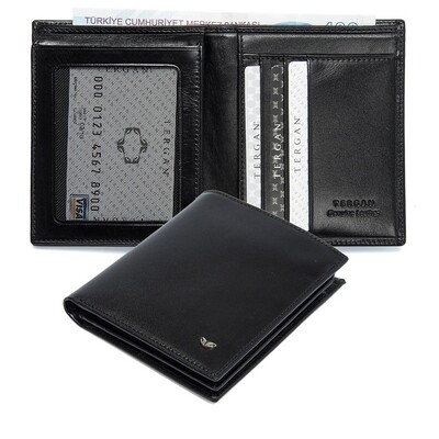 Tergan Siyah Deri Erkek Cüzdanı 1339B06 - 2