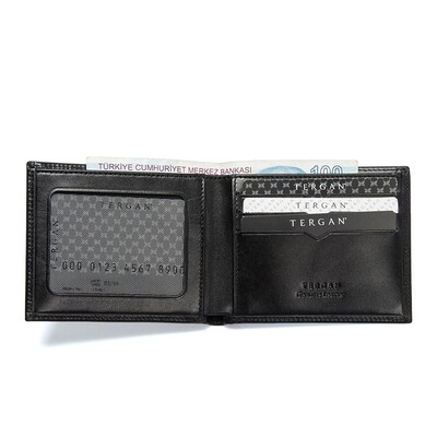 Tergan Siyah Deri Erkek Cüzdanı 1227B06 - 2
