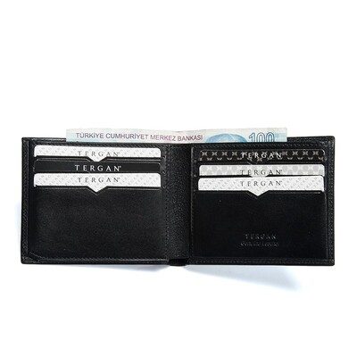Tergan Siyah Deri Erkek Cüzdanı 1228B06 - 2
