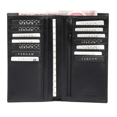 Tergan Siyah Deri Erkek Cüzdanı 1293B06 - 2