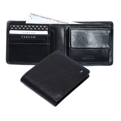 Tergan Siyah Deri Erkek Cüzdanı 1308A97 - 3