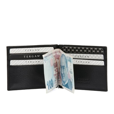 Tergan Siyah Deri Erkek Cüzdanı 1399A97 - 2