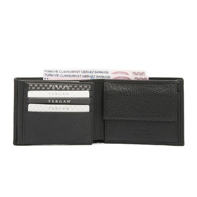 Tergan Siyah Deri Erkek Cüzdanı 1465A41 - 2