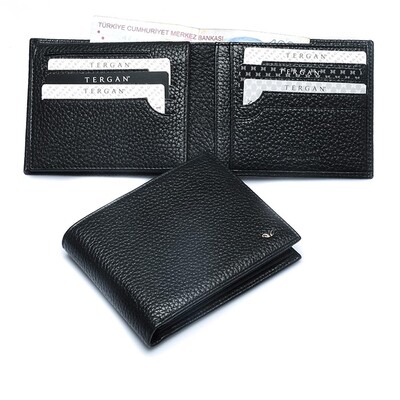 Tergan Siyah Deri Erkek Cüzdanı 1468A41 - 2