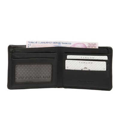 Tergan Siyah Deri Erkek Cüzdanı 1585C59 - 2