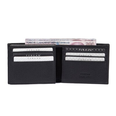 Tergan Siyah Deri Erkek Cüzdanı 1648A41 - 2