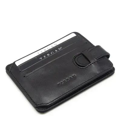 Tergan Siyah Deri Unisex Kredi Kartlık 1533B06 - 1