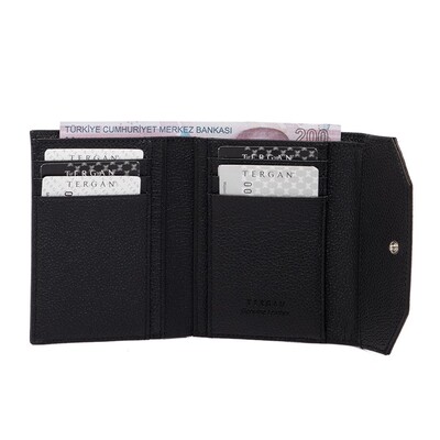 Tergan Siyah Deri Kadın Cüzdan 5809H52 - 2