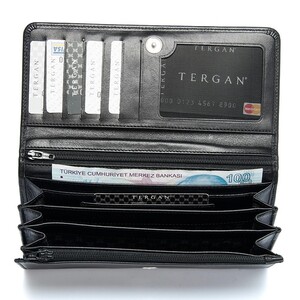 Tergan Siyah Deri Kadın Cüzdanı 5584B06 - Tergan (1)