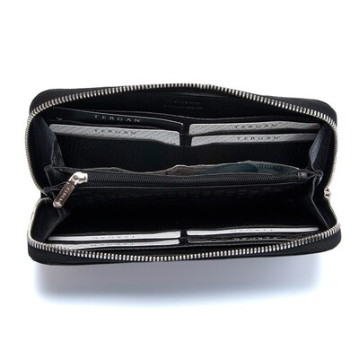 Tergan Siyah Deri Kadın Cüzdanı 5734A41 - 3