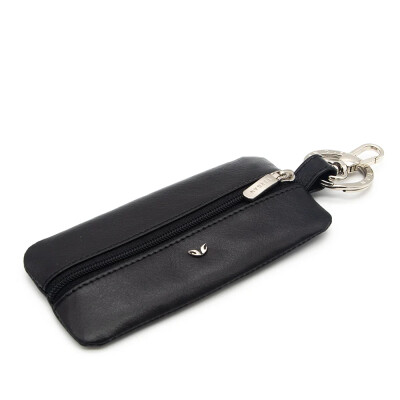 Tergan Siyah Deri Unisex Anahtarlık 0129b06 - Tergan