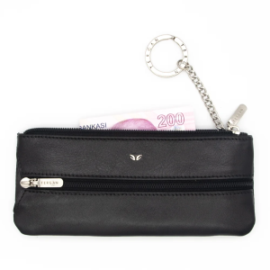 Tergan Siyah Deri Unisex Anahtarlık 0157B06 - Tergan (1)