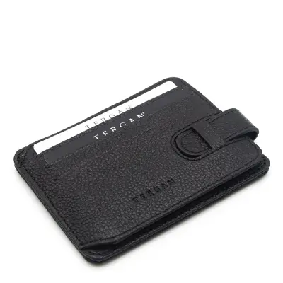 Tergan Siyah Deri Unisex Kredi Kartlık 01533U9G - 1