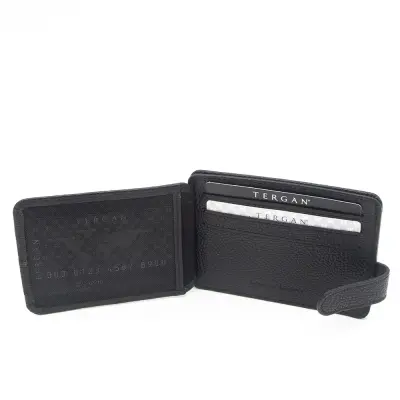 Tergan Siyah Deri Unisex Kredi Kartlık 01533U9G - 4