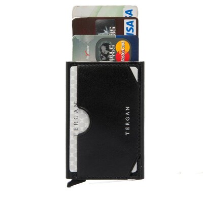 Tergan Siyah Deri Unisex Kredi Kartlık 0260B06 - 2