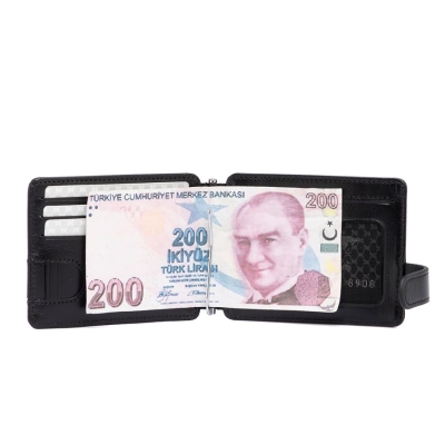 Tergan Siyah Deri Unisex Kredi Kartlık 1637B06 - 3