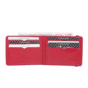 Tergan Siyah-Kırmızı Deri Erkek Cüzdan 1600I13 - Tergan (1)