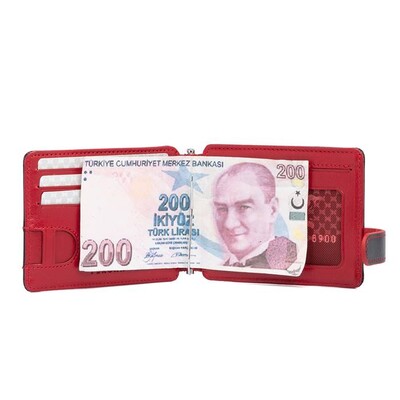 Tergan Siyah-Kırmızı Deri Unisex Kredi Kartlık 01637I13 - 3